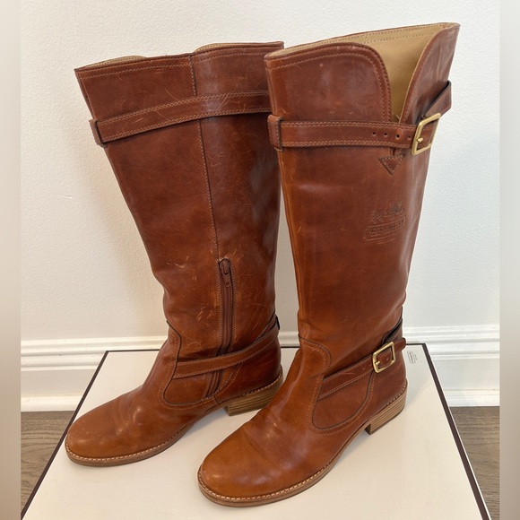 Coach Boots Whitley Q356 High W Boots in Whiskey - Size 8.5M (with original box) - Picture 4 of 16
